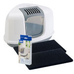 Maison de toilette d'angle savic nestor corner + 2 filtres + 12 sacs � liti�re