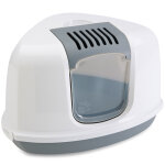 Maison de toilette d'angle savic nestor corner pour chat gris clair / blanc