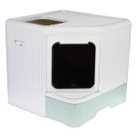 Maison de toilette hop - in de kooa en �co - plastique blanc / menthe pour chat