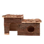 Maisonnette en rondins avec terrasse pour rongeur l 43 x l 28 x h 22 cm Maisonnette en rondins avec terrasse pour rongeur l 43 x l 28 x h 22 cm