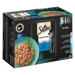 Multipack sheba 12 x 85 g pour chat - s�lection en sauce (saumon, poisson blanc, poisson de mer, cabillaud) ...