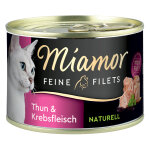 Miamor filets fins naturels 6 x 156 g pour chat - thon, crabe