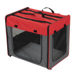 Niche pliable first class basic taille m l 46 x p 61 x h 53, 5 cm, rouge / gris - pour chien