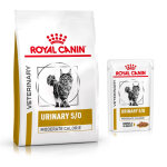 Pack bi - nutrition : croquettes + sachets royal canin veterinary pour chat - urinary s / o moderate ...