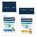 Pack gourmand advance pour chat, 2 saveurs - adult poulet, riz (15 kg) + sensitive saumon, riz (10 kg) ...