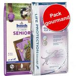 Pack gourmand bosch senior 2 saveurs - senior (12, 5 kg ) + bio senior (11, 5 kg)