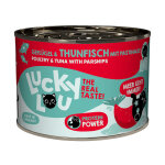 6x200g lucky lou adult volaille & thon nourriture pour chat humide