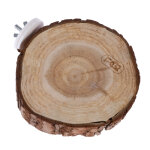 Plate - forme en bois tiaki avec �corce, ronde - environ 10 cm de diam�tre