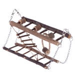 Pont suspendu en bois naturel pour rongeur l 27 x l 7 x h 17 cm