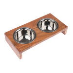 Porte - gamelle modern living nellore en bois, cuelles incluses - capacit : 2 x 850 ml, 16, 5 cm de ...