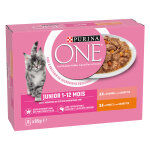 Purina one junior 8 x 85 g pour chaton - poulet, saumon
