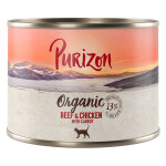Purizon organic bio 6 x 200 g pour chat - sans c�r�ales - boeuf, poulet, carottes