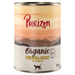 6x400g organic purizon poulet, oie nourriture humide pour chats