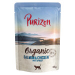 Purizon organic bio 6 x 85 g pour chat - saumon, poulet, �pinards