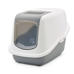 Savic nestor maison de toilette pour chat - gris clair / blanc