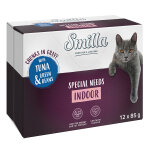 Smilla indoor bouchées aux légumes 12 x 85 g pour chat - thon, haricots verts Smilla indoor bouchées aux légumes 12 x 85 g pour chat - thon, haricots verts