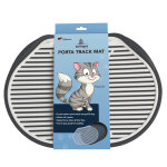Tapis de maison de toilette soft touch track mat, argent - pour chat