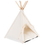 Tente tipi modern living lima pour chat et petit chien - l 76 x l 73 x h 74 cm, cr�me