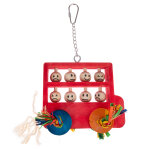 Tiaki jouets en bois bus � deux �tages pour oiseaux l 13 x l 11, 5 x h 3 cm