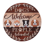 Tiaki plaque de porte  dogs welcome - people tolerated   30 cm