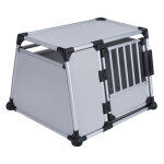 Trixie cage de transport en aluminium pour chien, gris clair l 93  p 81xh 64 cm (taille l)