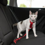 Trixie harnais de scurit pour voiture rouge - pour chat