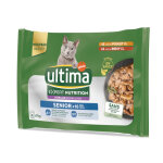 4x70g ultima expert nutrition senior poulet, boeuf nourriture humide pour chat