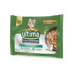 Ultima expert nutrition urinary poulet, boeuf pour chat - 4 x 70 g
