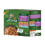 Ultima sterilized mix i (poulet, dinde, saumon, truite) nourriture humide pour chats