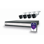 Abus kit de vidosurveillance 4 camras mini - tubes + enregistreur hybride