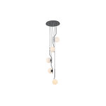 Acb suspension luminaire en mtal 5 globes noir mat ? maui