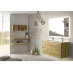 Ad bath ensemble meubles de salle de bain : double vasque, meuble de rangement, miroir led
