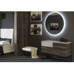 Ad bath ensemble meubles de salle de bain : meuble de rangement sur pied, vasque, miroir led