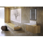 Ad bath ensemble meubles de salle de bain : vasque en cramique encastrable, meuble, miroir led