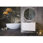 Ad bath ensemble meubles de salle de bain : meuble de vasque encastrable, miroir rond  led