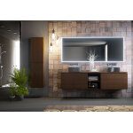 Ad bath ensemble salle de bain : double vasque, grand meuble de rangement, miroir led