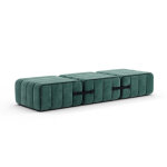 Ambivalenz curt pouf banquette modulable en bois, mousse et tissu curt ? 204 x 68 x 34 cm