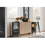Asm buffet en bois avec vitrines claires liam ? 160 x 40 x 82 cm