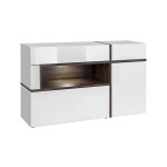 Asm buffet design en bois avec clairage led cross 150 x 45 x 92 cm