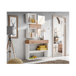 Asm ensemble meuble mural en bois tagres + miroirs easy iv