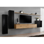 Asm ensemble meuble tv mural et placards en bois switch