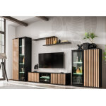 Asm ensemble meuble tv + placards, vitrines et �tag�res en bois ? cameron
