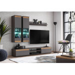 Asm ensemble meuble tv et vitrines en bois modo 175 x 150 cm