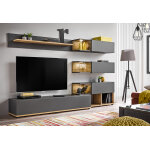 Asm ensemble meuble tv et vitrines en bois silk 240 x 150 cm (pls coloris)