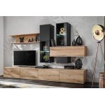 Asm ensemble meuble tv et vitrines murales en bois cruz