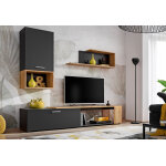 Asm meubles de salon en bois maze ii : 1 meuble tv, 1 armoire et 1 tagre