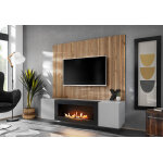 Asm meuble tv en bois + parement mural et foyer biothanol ? xari