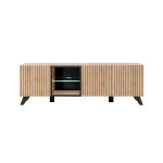 Asm meuble tv en bois avec vitrine �clair�e liam ? 160 x 45 x 52 cm