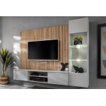 Asm meuble tv en bois + meuble vitrine et parement mural ? xari