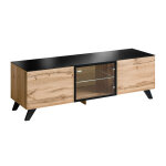 Asm meuble tv en bois avec vitrine thin 150 x 45 x 47 cm